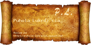 Puhola Lukrécia névjegykártya