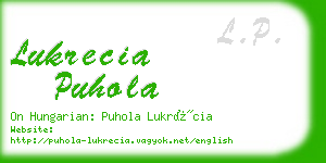 lukrecia puhola business card